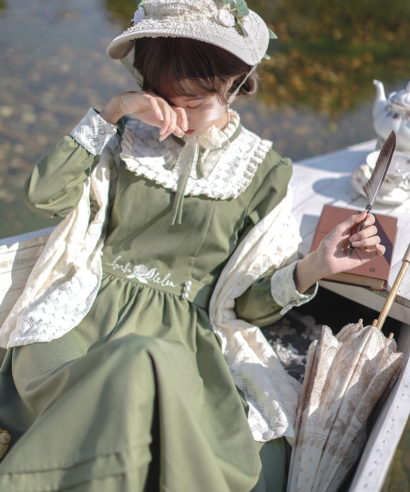 胡桃木JK / 森の愛の詩 レトロ エレガントワンピース、ジャケット