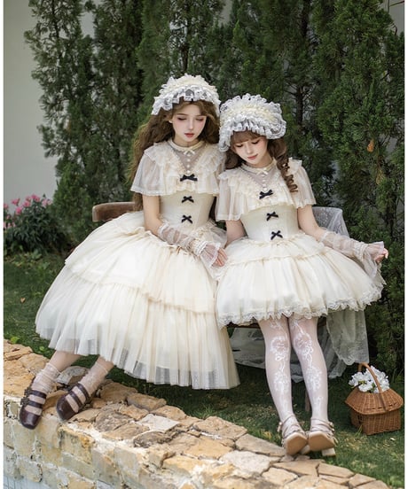 with PUJI Letter and Poetry / 白霧の約束 ロリィタドレス set [LO1582]