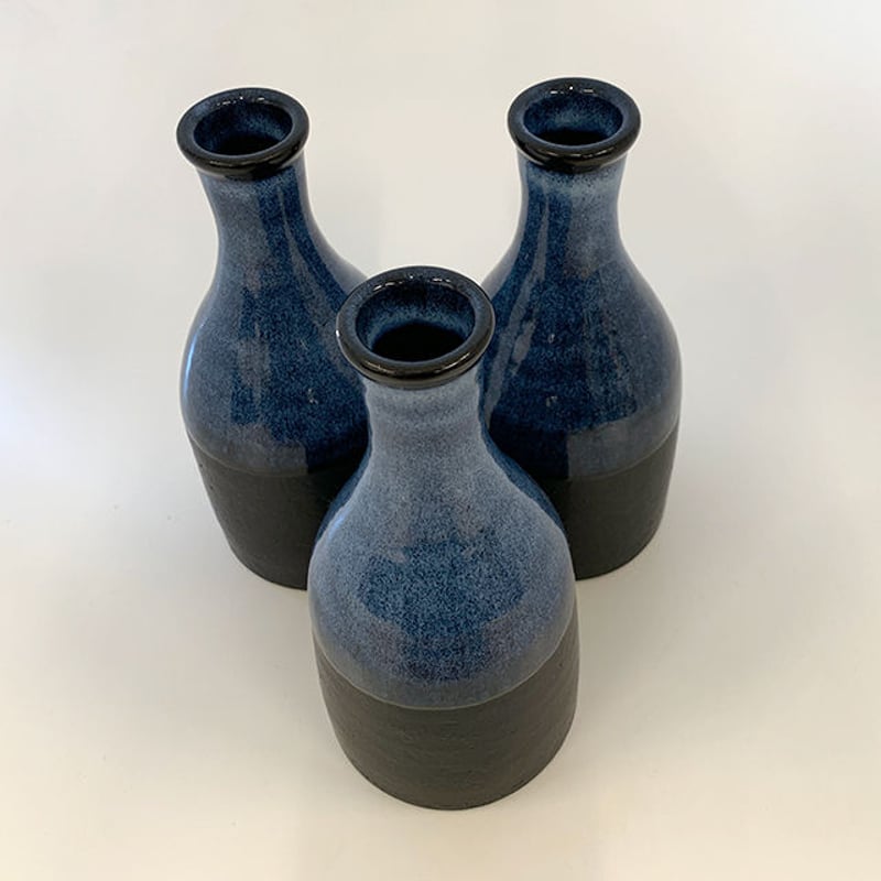 古笠間　長頸徳利　19世紀　　白濁釉　緑釉　笠間焼　徳利　花瓶　花入　民芸 古笠間 長頸徳利 19世紀 白濁釉 緑釉 笠間焼 徳利 花瓶 花