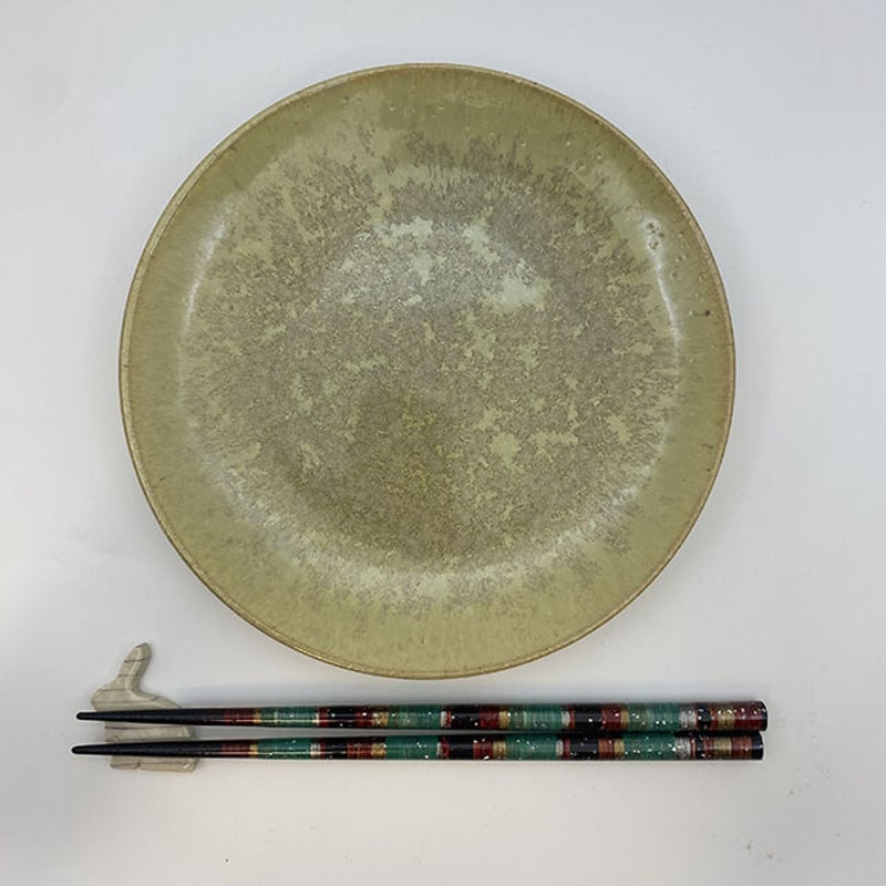 笠間焼 / カサマラスター丸皿（グリーン系） | 和の雑貨 えん