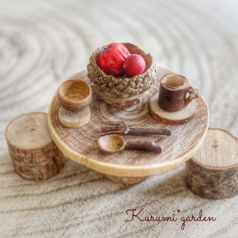 森のミニチュアテーブルセット | kurumigarden's STORE