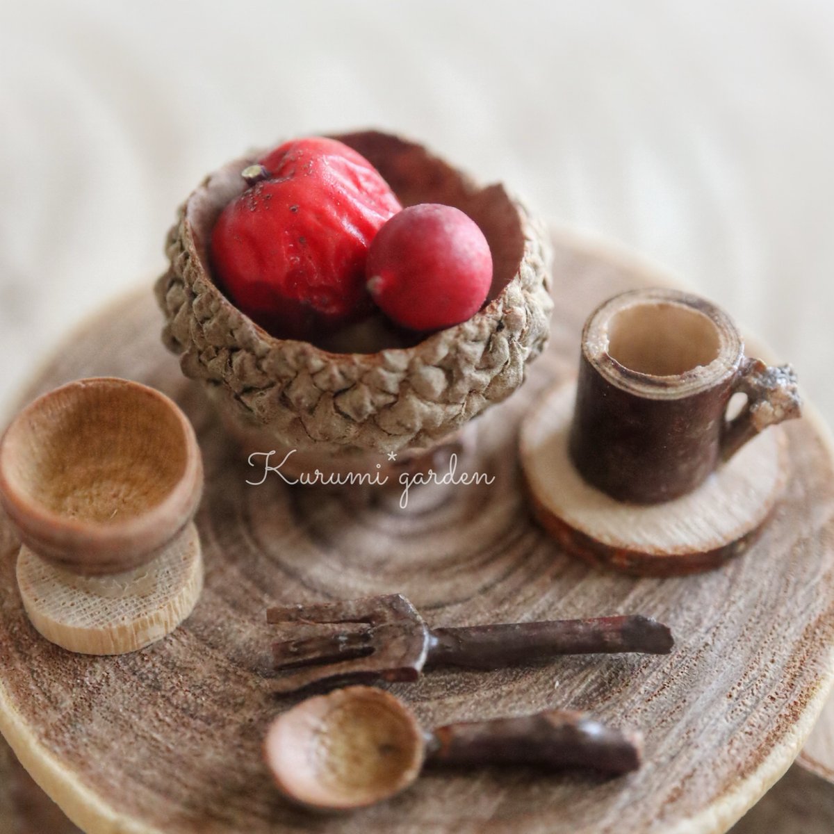 森のミニチュアテーブルセット | kurumigarden's STORE