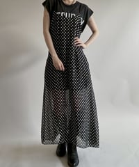 【USED】 Dot Pattern Camisole Long One-Piece  / 250628-008