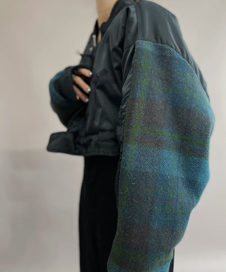 【RE;CIRCLE】 RE Short MA-1 Blanket Docking Jacket Navy / 221208-002