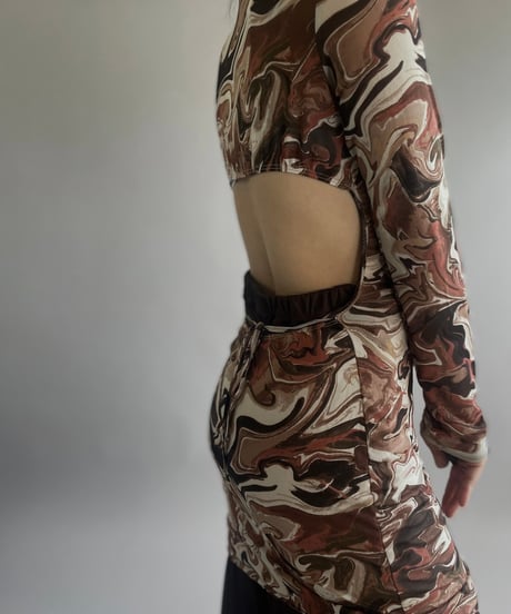 【USED】 Patterned Power Net One-Piece/ 240302-004