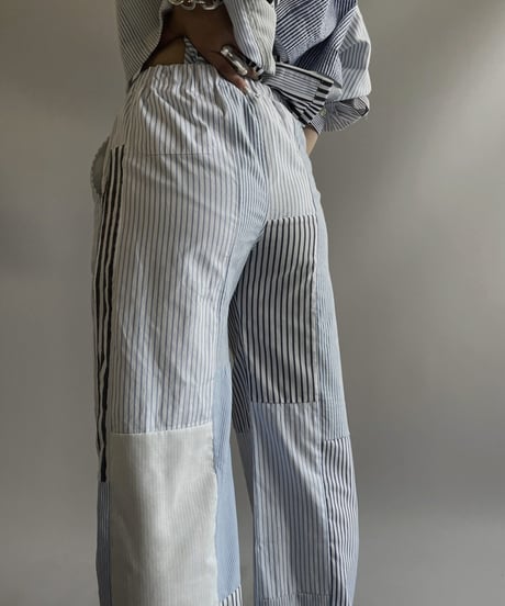 【RE;CIRCLE】 RE Patchwork Strip Pants / 240718-008