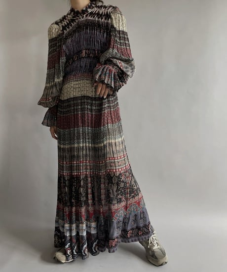【RE;CIRCLE】 RE Indian Cotton Balloon Sleeved One-piece / 220901-001