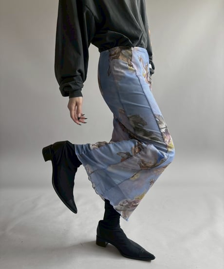 【USED】 Neon&Nylon Engel Print Skirt /260418-019