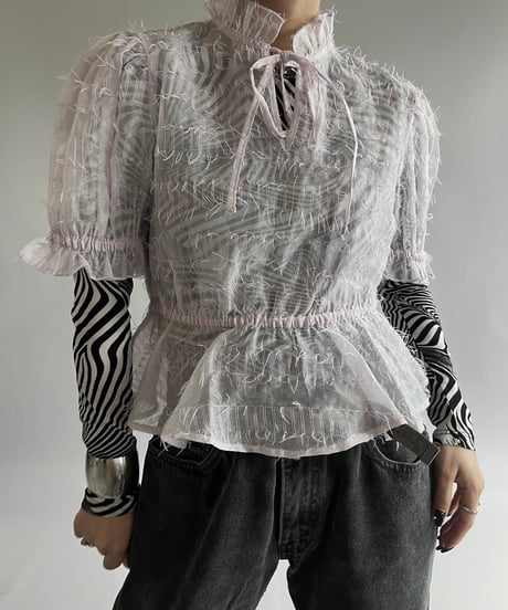 【USED】 Sheer Design S/S Top /240928-010