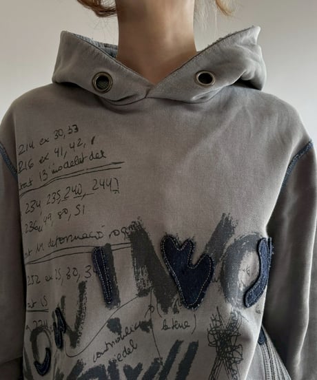 【USED】 Desigual Rib Knit Docking Hoodie /251108-024