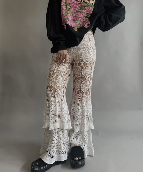 【RE;CIRCLE】 RE Crochet Tiered Pants / 230504-016