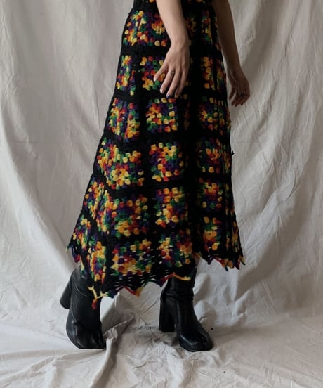 【RE;CIRCLE】 RE Granny Knit Long Skirt④/210421-016