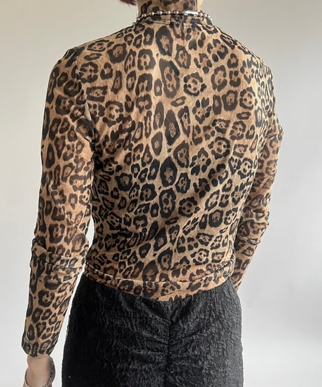 【USED】 Leopard Pattern Sheer Top /250301-005