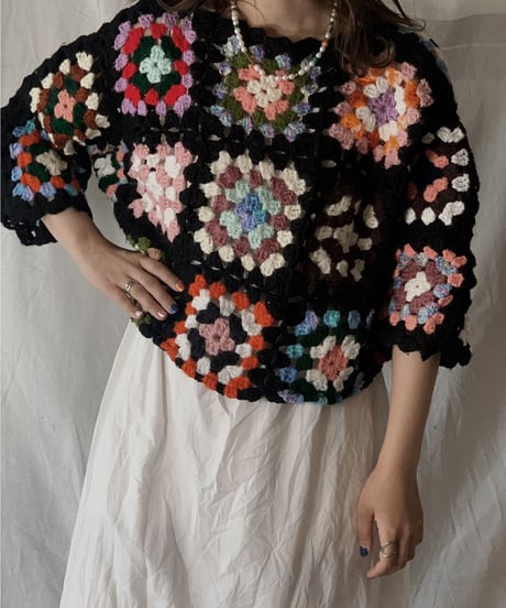 【RE;CIRCLE】 RE Granny Knit Top③/210421-009