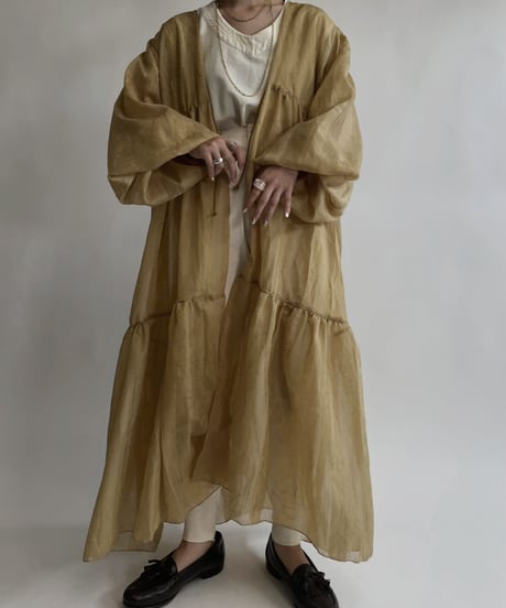 【RE;CIRCLE】 RE Sheer Mustard Yellow Gown / 220721-004