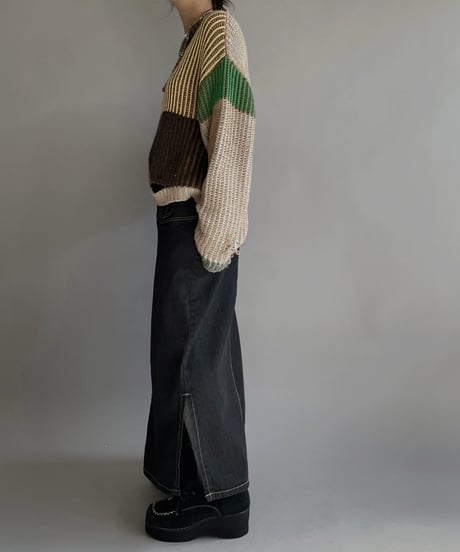 【USED】 ECKHAUS LATTA Patterned Knit Top /240127-030