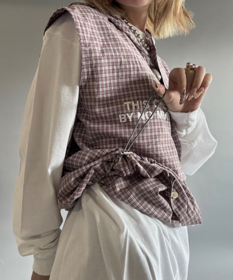 【RE;CIRCLE】 Stencil N/S Hooded Check Shirt  /  250911-002