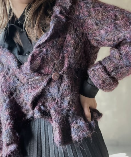 【USED】　Crochet Knit Cardigan/ 220220-040