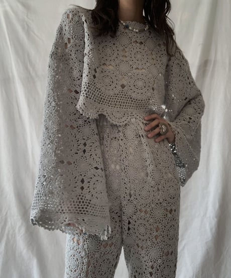 【RE;CIRCLE】 RE Crochet L/S Top①/210611-016
