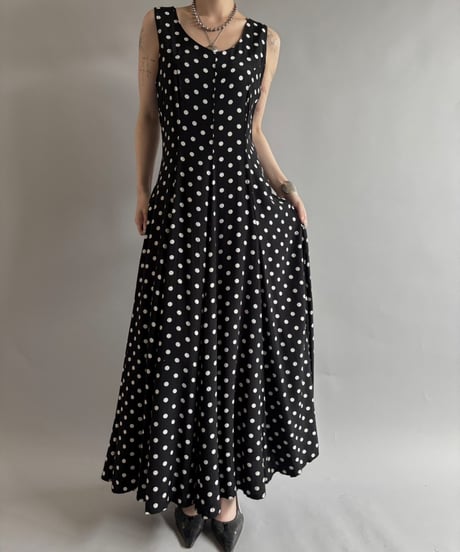 【USED】 N/S Dot pattern long One-Piece  /250927-007