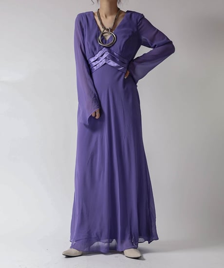 【USED】L/S Poly Dress ③ / 220324-022