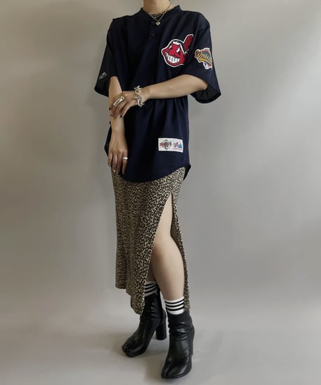【USED】 made in USA SINDIANS S/S baseball Shirt / 230812-005
