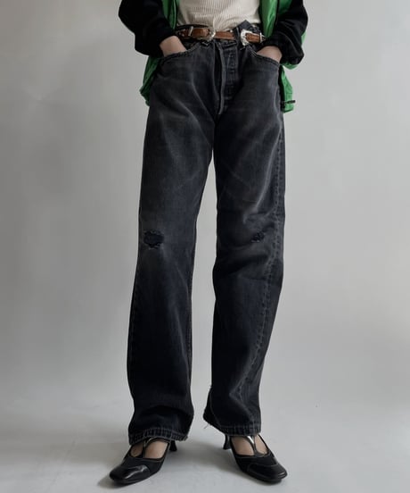 【USED】  Made in USA Levi's Denim Pants 501 Black/ 220416-023