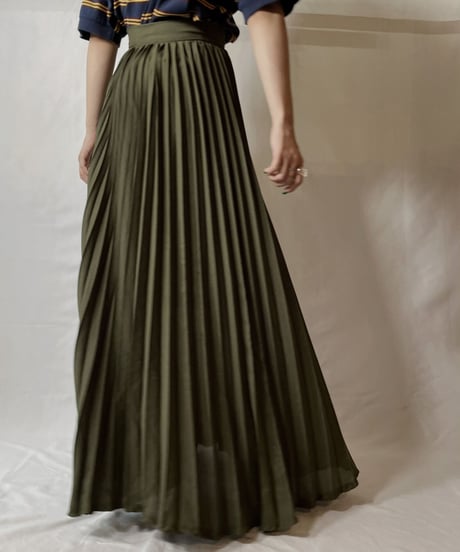 【USED】 Poly Long Pleats Skirt②/20210819-008