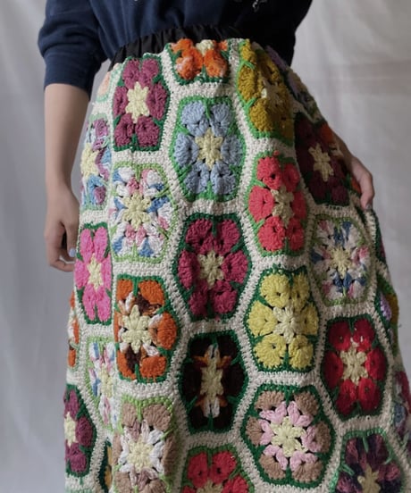 【RE;CIRCLE】 RE Granny Knit Long Skirt⑧/211014-028