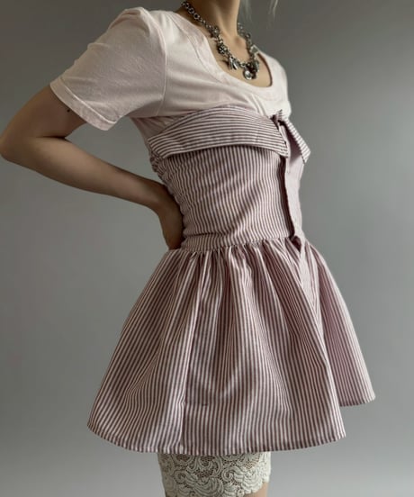【RE;CIRCLE】  RE Stripe Shirt Mini One-Piece / 260611-001