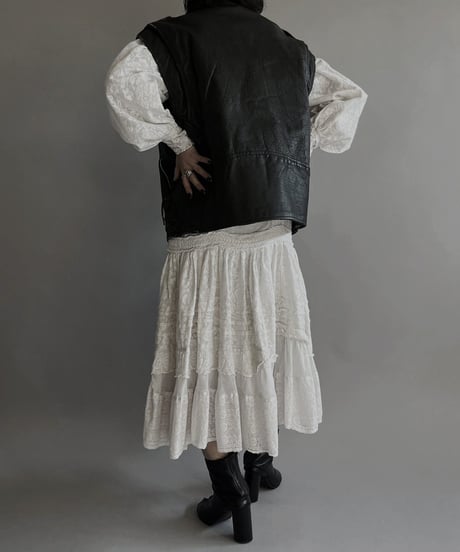 【USED】 Leather Rider's Vest /240127-004