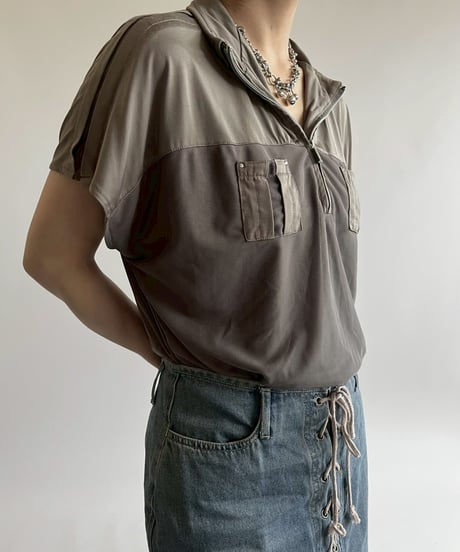 【USED】 DKNY GOLF Half Zip Design S/S Top  / 250526-009