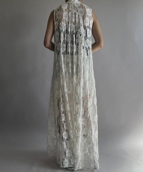 【USED】 Lace Patterned Lame Long One-Piece/241019-017