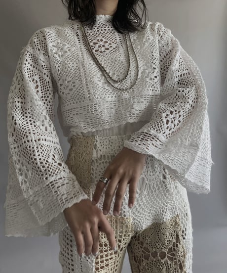 【RE;CIRCLE】 RE Crochet Lace Top / 230504-012