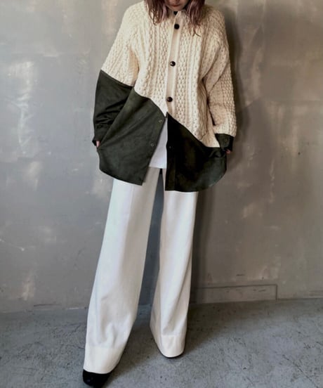 【RE;CIRCLE】 Switching Cable Knit Cardigan / 201112-020