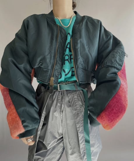 【RE;CIRCLE】 RE Short MA-1 Blanket Docking Jacket Navy / 221208-012