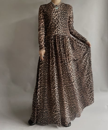 【USED】 GANNI Poly Leopard Patterned One-piece / 230401-031