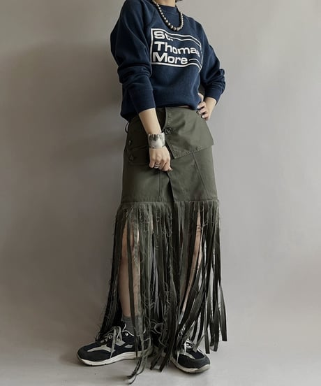【RE;CIRCLE】 RE Trench Fringe Skirt KHAKI / 240407-031