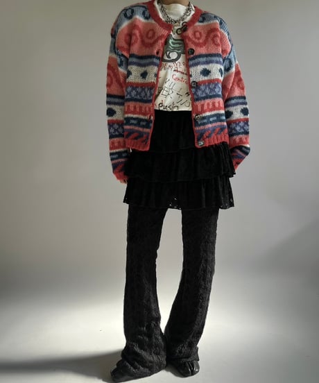 【USED】 Pattern Mohair Knit Cardigan /250111-012