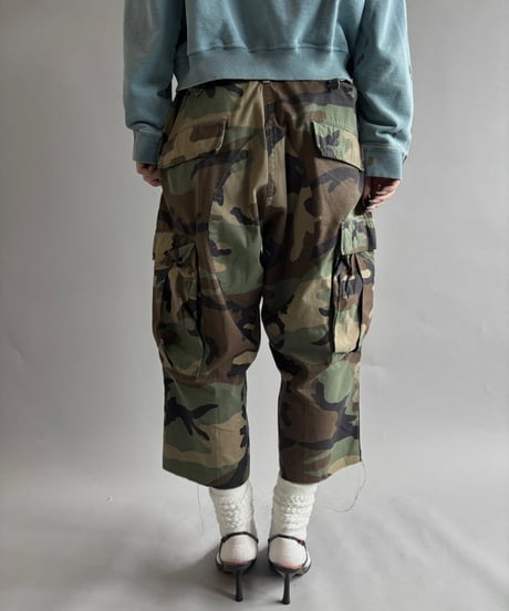 【USED】 Military Camouflage Cut Off Paint Pants /250925-010