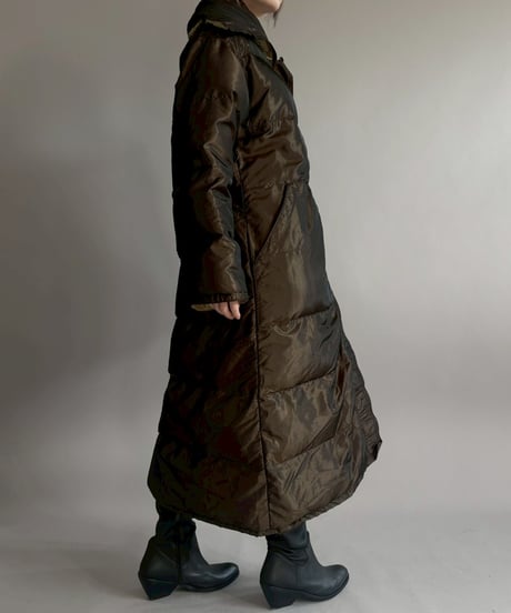 【USED】 Made in USA BILL BLASS Double Zip up Down Long Coat / 260131-004