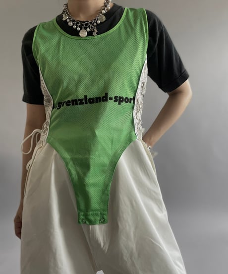 【RE;CIRCLE】 Re  Mesh Lace Switching Leotard Top /  240720-037