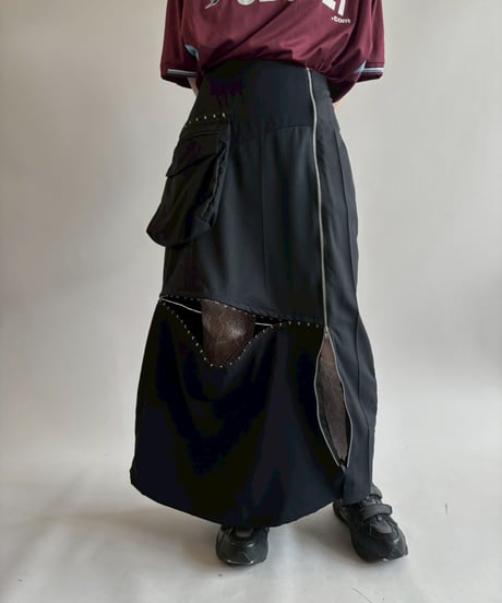 【RE;CIRCLE】 RE Suit Asymmetry Long Skirt/ 250717-018