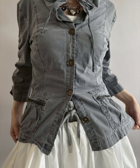 【USED】 Sailor Collar Design Zip-up Jacket / 260328-014