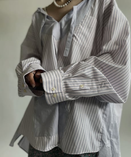 【RE;CIRCLE】 RE Stripe Shirt Mexican Hoodie / 220423-033