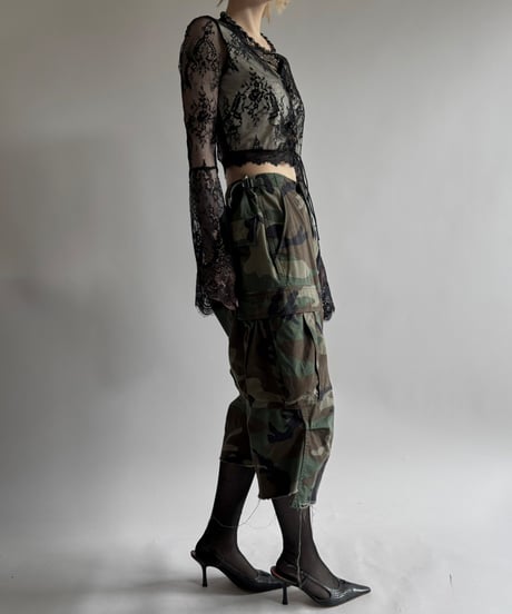 【USED】 Military Camouflage Cut Off Shorts / 250531-012