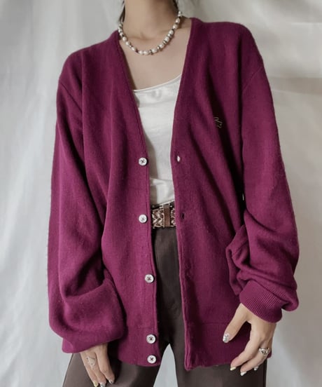 【USED】   LACOSTE Knit Cardigan④/210930-031