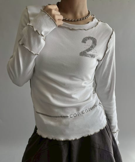 【USED】 Cop.Copine Rib Mellow Numbering Top  /251014-002