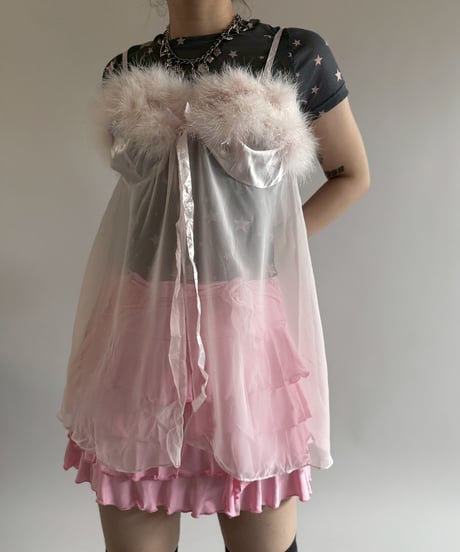 【USED】 Fur Pattern Camisole Top /250510-078