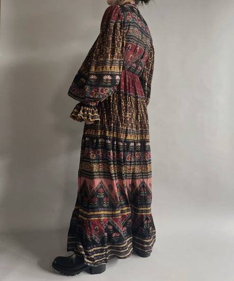 【RE;CIRCLE】 RE Indian Cotton Balloon Sleeved One-piece / 220901-003